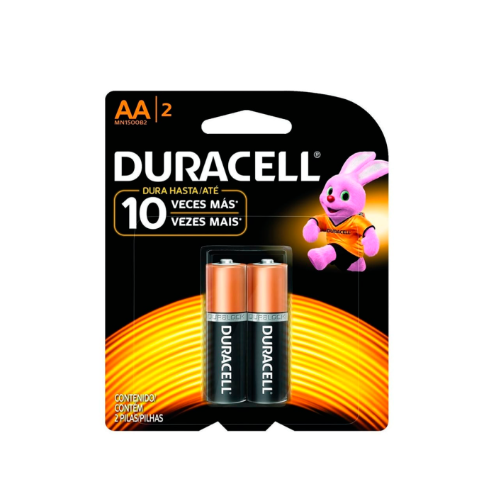 Pilas Duracell AA blister 2 unidades de larga duración